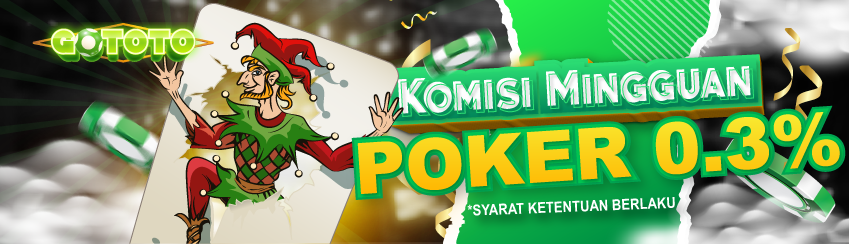 Komisi Poker Mingguan 0.3%